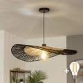 BRILAGI - LED-pendel med wire CERIA BOHO 1xE27/40W/230V Ø 80 cm sort/brun