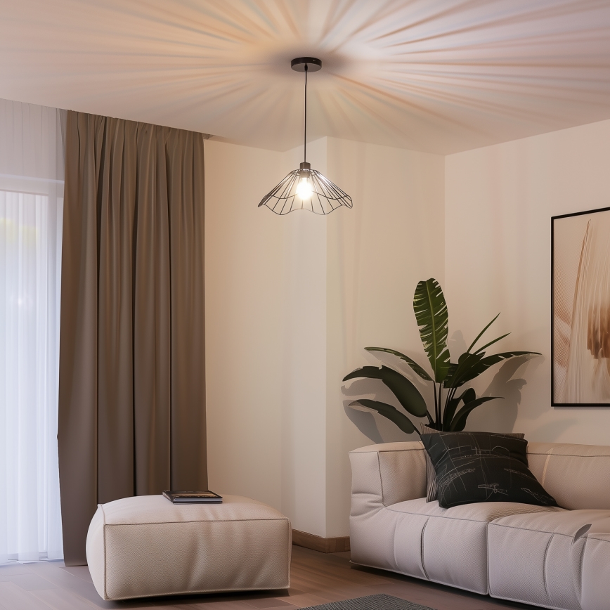 Brilagi - LED-pendel med wire CERIA WIRE 1xE27/40W/230V Ø 40 cm sort