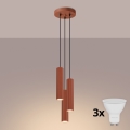 BRILAGI - LED-pendel med wire CRESTO 3xGU10/10W/230V orange