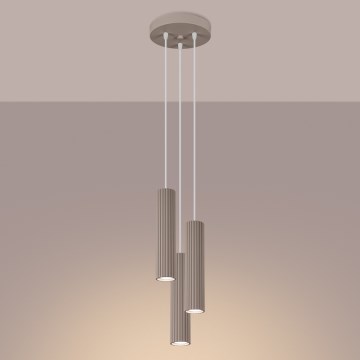 Brilagi - LED-pendel med wire CRESTO 3xGU10/10W/230V taupe