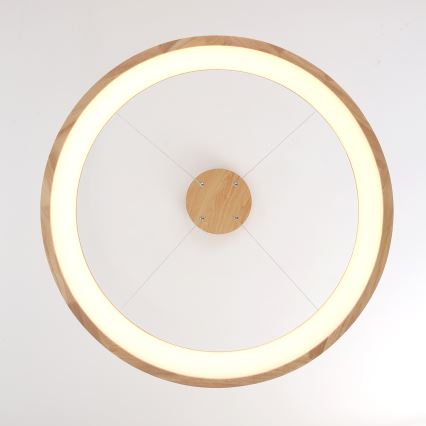 Brilagi - LED-lysekrone på wire FALCON WOOD LED/60W/230V 3000/4000/6000K Ø 80 cm træ