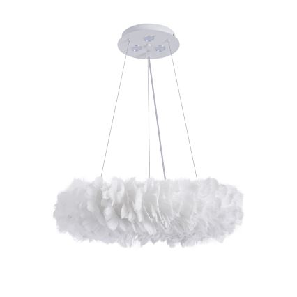Brilagi - LED-pendel med wire FEATHER 3xE27/40W/230V + 3xLED/3W Ø 50 cm hvid