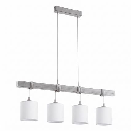 Brilagi - LED-pendel med wire NUBILA 4xE27/60W/230V grå/hvid