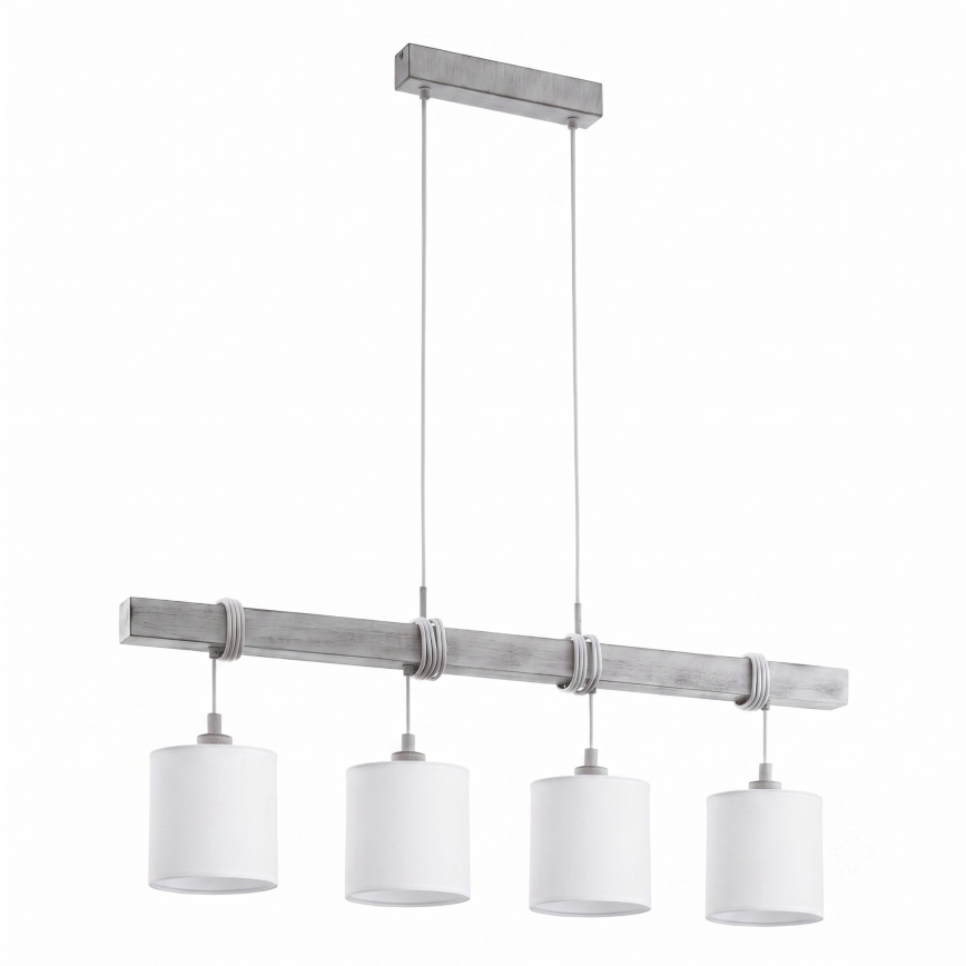 Brilagi - LED-pendel med wire NUBILA 4xE27/60W/230V grå/hvid