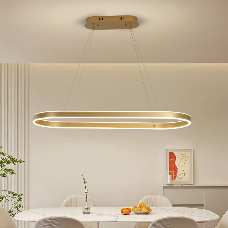Brilagi - LED-pendel med wire PONDIE LED/44W/230V 80x30 cm guld