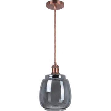 Brilagi - LED pendel med wire RETRO GLASS 1xE27/60W/230V Ø 26 cm hvid/røggrå