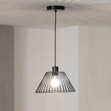Brilagi - LED-pendel med wireophæng CERIA WIRE 1xE27/40W/230V Ø 30 cm sort