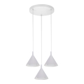 BRILAGI - LED Pendel med wireophæng CONE TRIPLE ROUND 3xGX53/15W/230V hvid