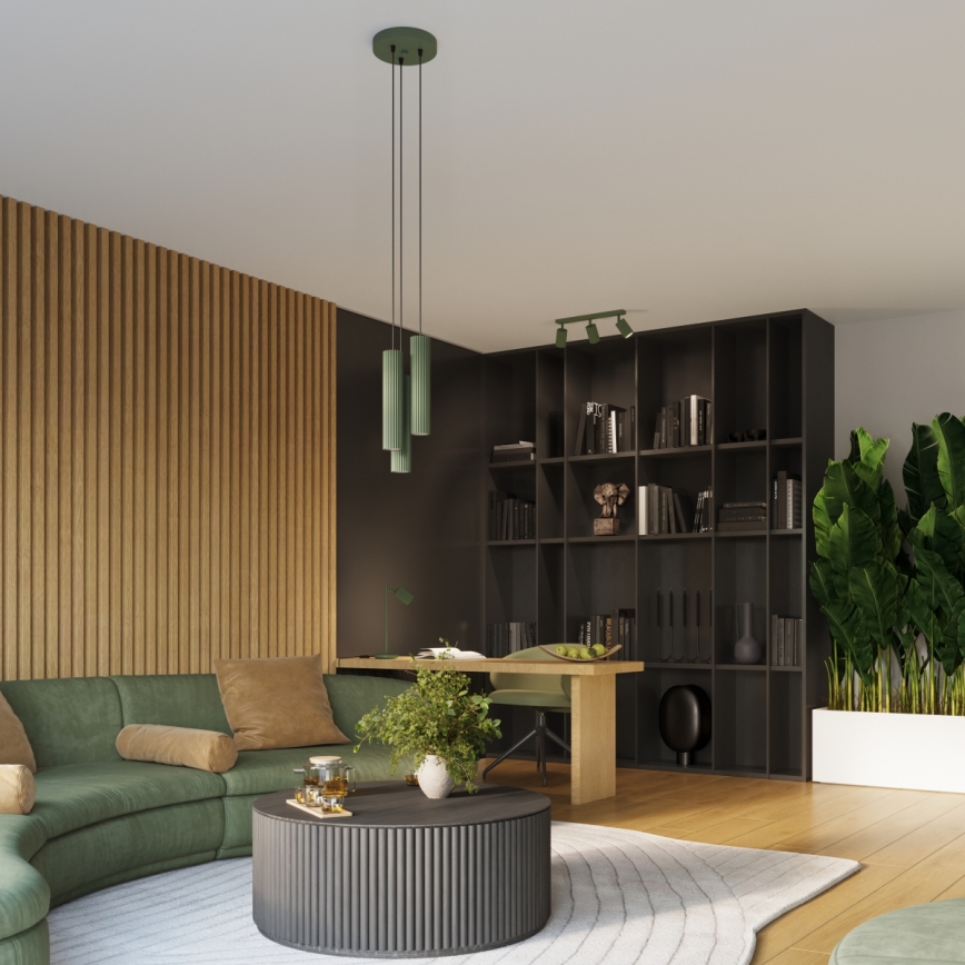 Brilagi - LED-pendel med wireophæng CRESTO 3xGU10/10W/230V grøn