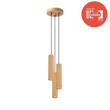 Brilagi - LED-pendel med wireophæng CRESTO 3xGU10/10W/230V, guld