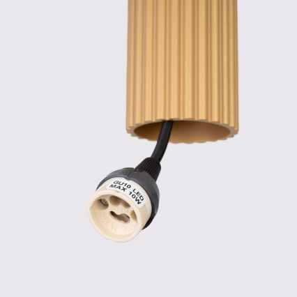 Brilagi - LED-pendel med wireophæng CRESTO 3xGU10/10W/230V, guld