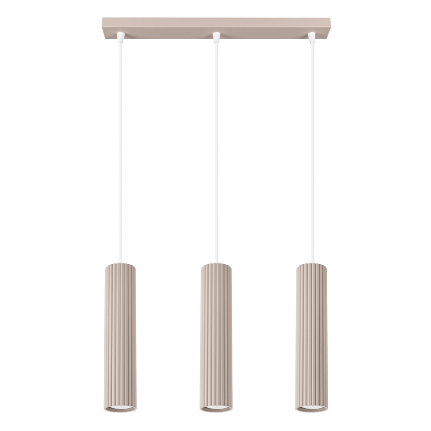 Brilagi - LED-pendel med wireophæng CRESTO 3xGU10/10W/230V taupe