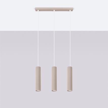 Brilagi - LED-pendel med wireophæng CRESTO 3xGU10/10W/230V taupe