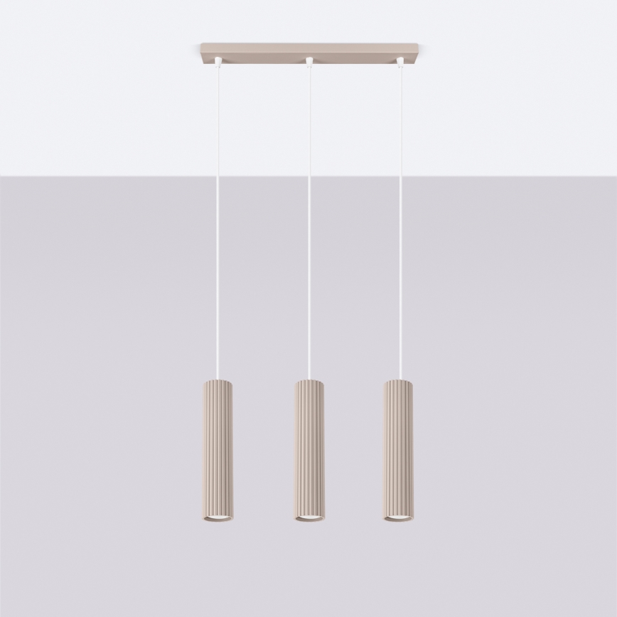 Brilagi - LED-pendel med wireophæng CRESTO 3xGU10/10W/230V taupe