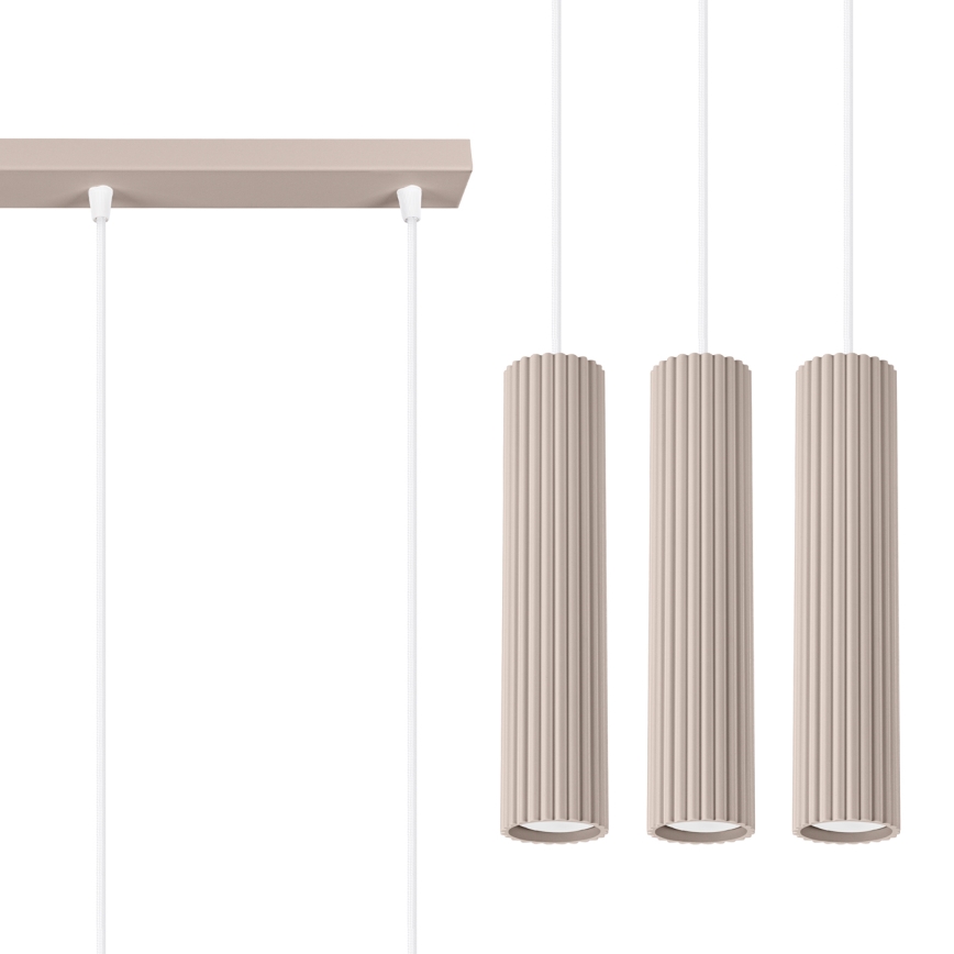 Brilagi - LED-pendel med wireophæng CRESTO 3xGU10/10W/230V taupe