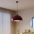 Brilagi - LED-pendel med wireophæng METALO 1xE27/40W/230V Ø 40 cm bordeaux/kobberfarvet