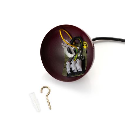 BRILAGI - LED-pendel med wireophæng METALO 1xE27/40W/230V Ø 40 cm bordeaux/kobberfarvet