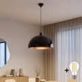 Brilagi - LED-pendel med wireophæng METALO 1xE27/40W/230V Ø 40 cm sort/kobber