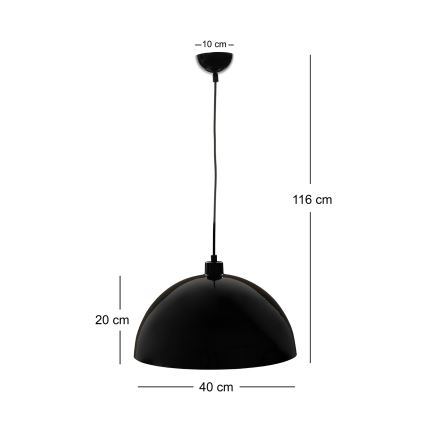Brilagi - LED-pendel med wireophæng METALO 1xE27/40W/230V Ø 40 cm sort/kobber