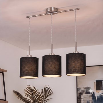 Brilagi - LED-pendel med wireophæng NUBILA 3xE27/60W/230V sort