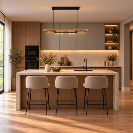 BRILAGI - LED-pendel med wireophæng PLANK LED/35W/230V 4000K 30x100 cm træ