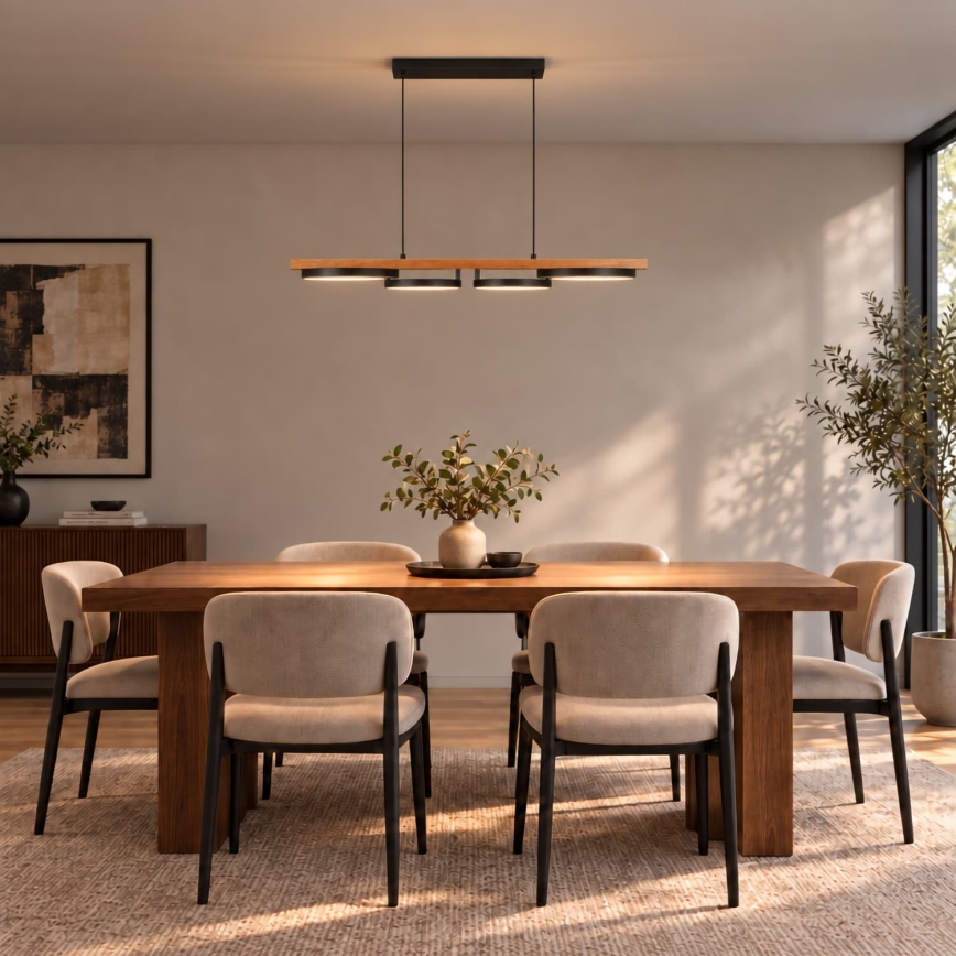 BRILAGI - LED-pendel med wireophæng PLANK LED/35W/230V 4000K 30x100 cm træ