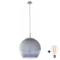 BRILAGI - LED pendel med wireophæng RETRO GLASS 1xE27/60W/230V mat krom/røggrå