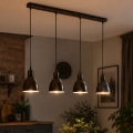 Brilagi - LED-pendel med wireophæng RIDDY 4xE27/60W/230V kobber/patina
