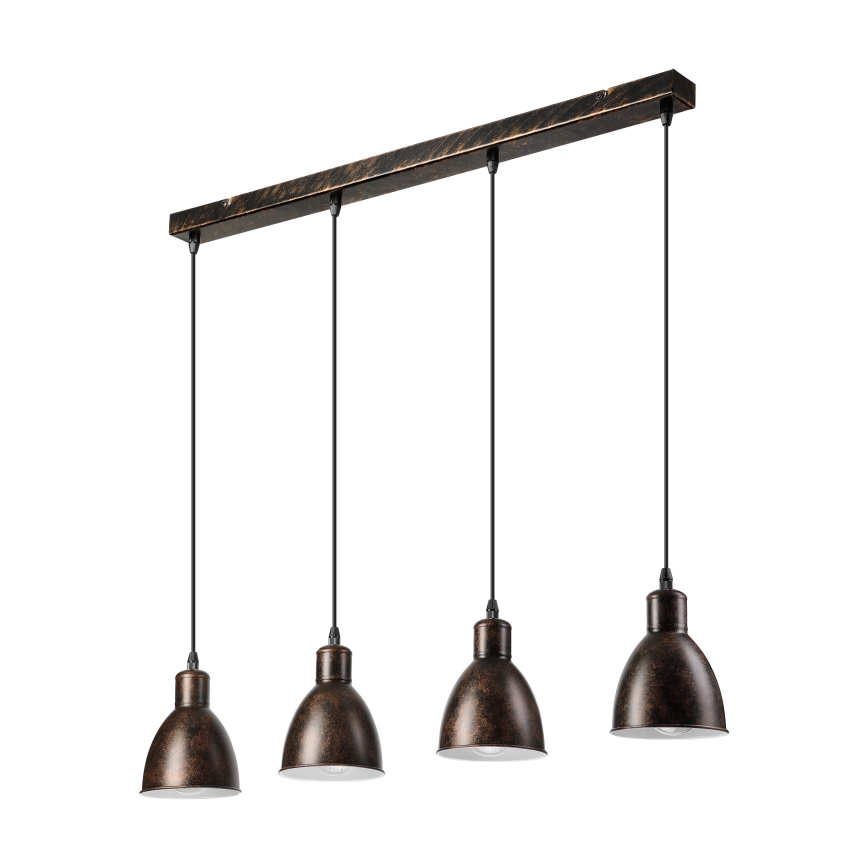 Brilagi - LED-pendel med wireophæng RIDDY 4xE27/60W/230V kobber/patina