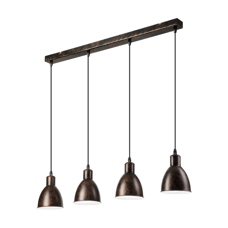 Brilagi - LED-pendel med wireophæng RIDDY 4xE27/60W/230V kobber/patina
