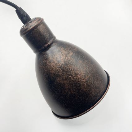 Brilagi - LED-pendel med wireophæng RIDDY 4xE27/60W/230V kobber/patina