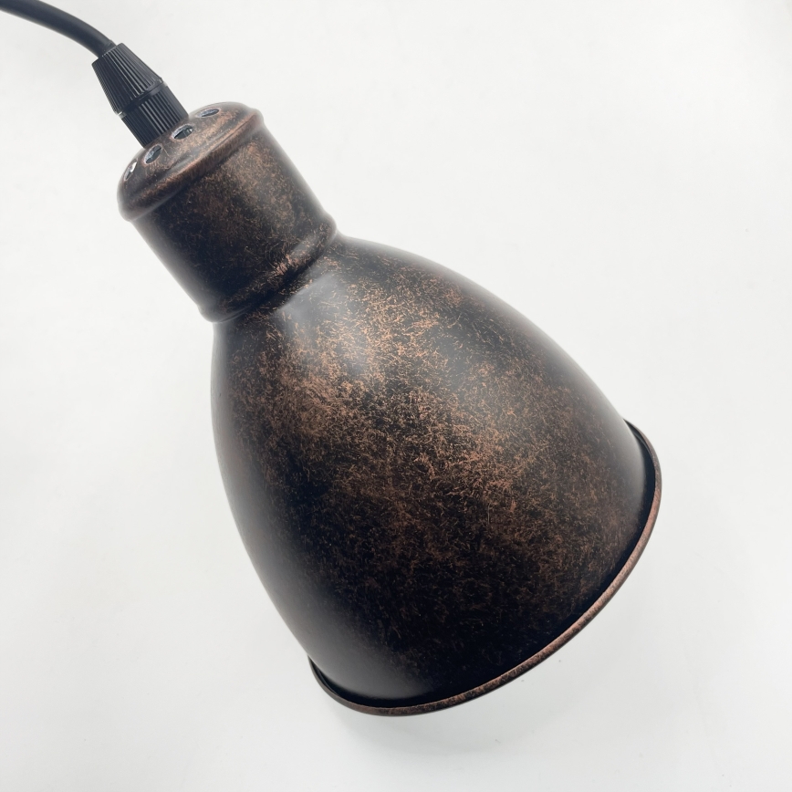 Brilagi - LED-pendel med wireophæng RIDDY 4xE27/60W/230V kobber/patina