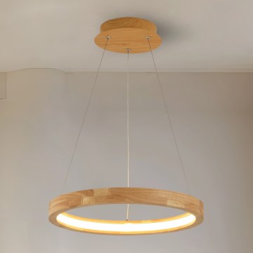 Brilagi - LED-pendel med wireophæng UMEA WOOD LED/30W/230V Ø 40 cm træ