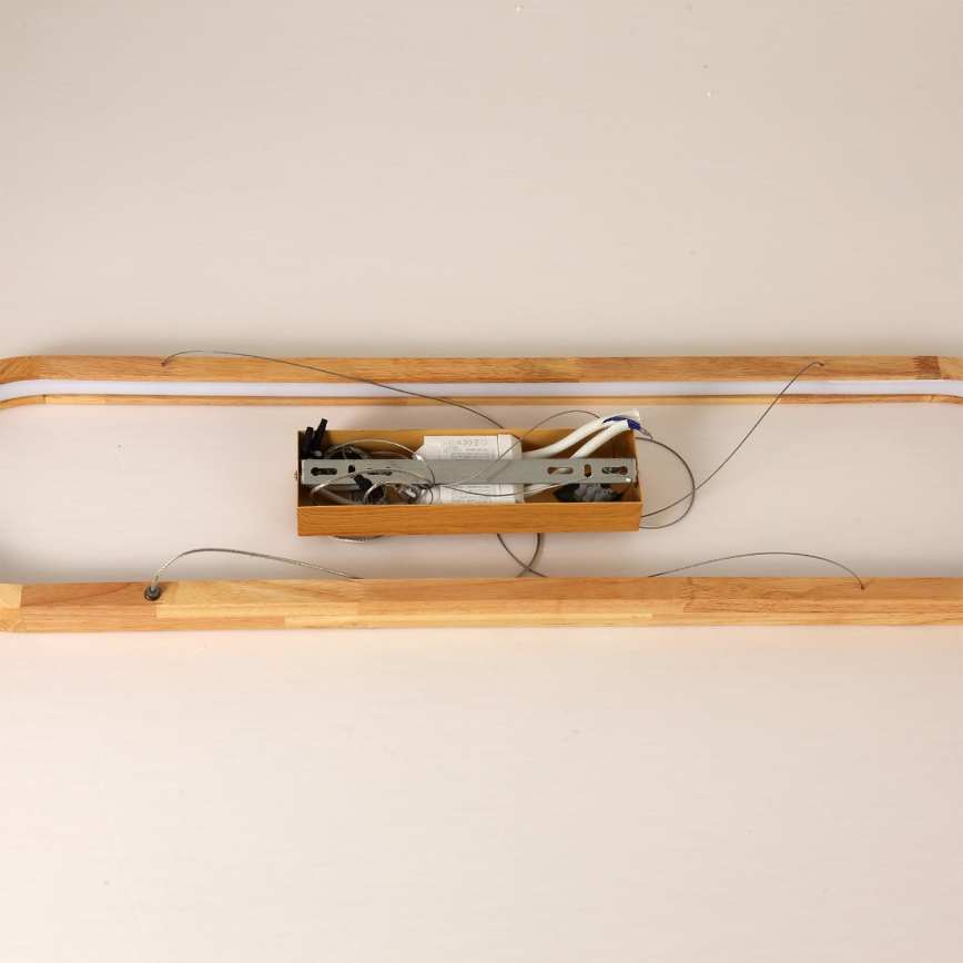 Brilagi - LED-pendel med wireophæng UMEA WOOD LED/40W/230V 90x22 cm træ