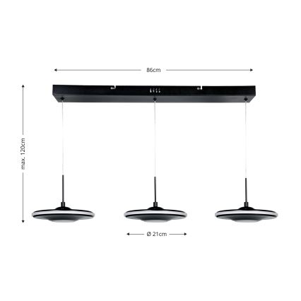 Brilagi - LED-pendel med wireophæng VERANO 3xLED/15W/230V