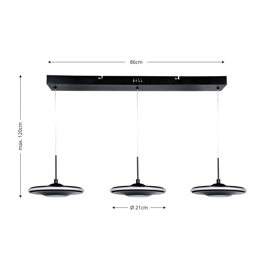 Brilagi - LED-pendel med wireophæng VERANO 3xLED/15W/230V