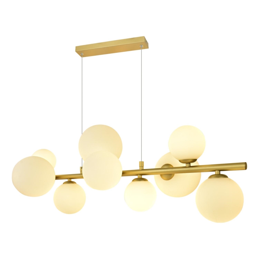 Brilagi - LED pendel MILLA 10xG9/3W/230V guldfarvet/hvid