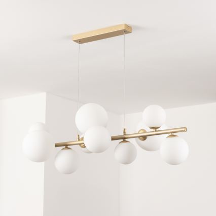 Brilagi - LED pendel MILLA 10xG9/3W/230V guldfarvet/hvid