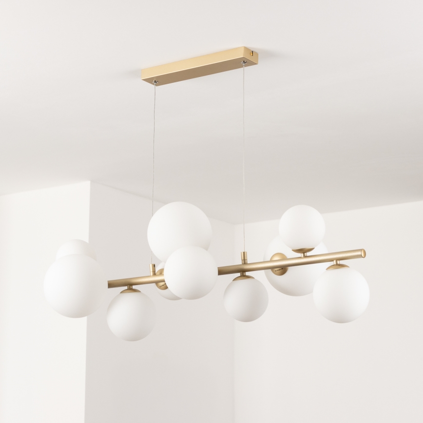 Brilagi - LED pendel MILLA 10xG9/3W/230V guldfarvet/hvid