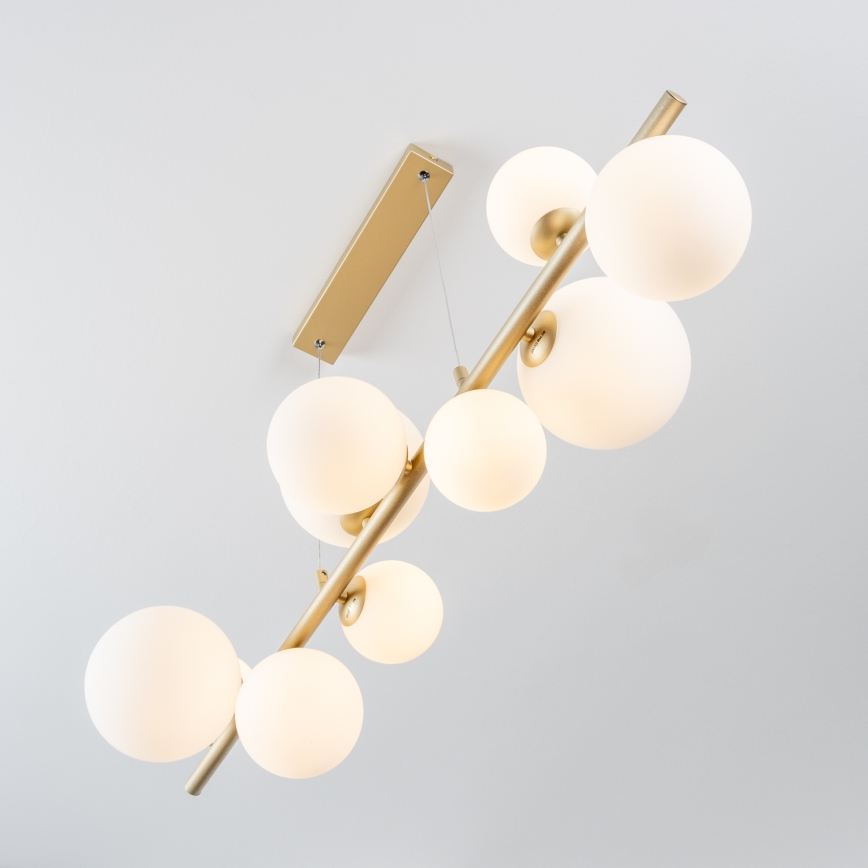 Brilagi - LED pendel MILLA 10xG9/3W/230V guldfarvet/hvid