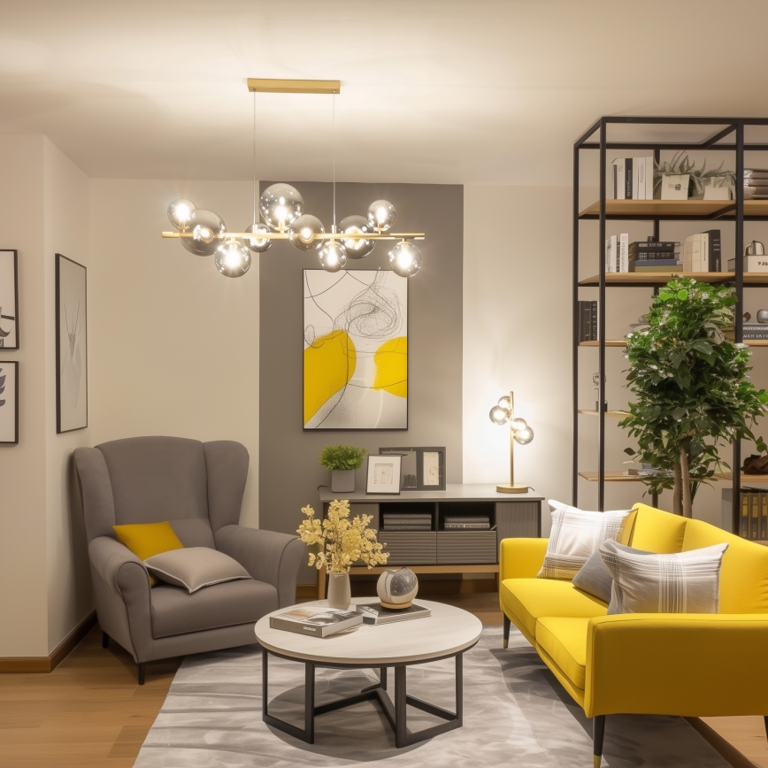 Brilagi - LED pendel MILLA 10xG9/3W/230V guldfarvet/røget