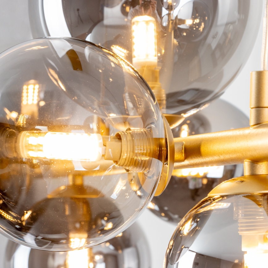 Brilagi - LED pendel MILLA 10xG9/3W/230V guldfarvet/røget