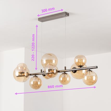Brilagi - LED pendel MILLA 10xG9/3W/230V skinnende krom/guldfarvet