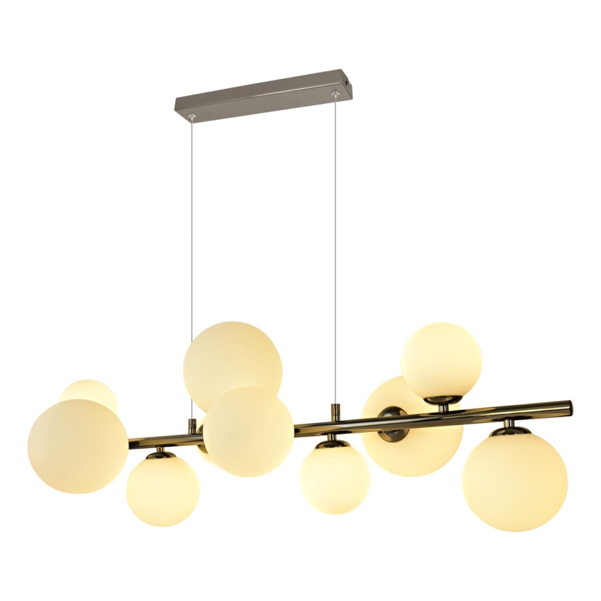 Brilagi - LED pendel MILLA 10xG9/3W/230V skinnende krom/hvid