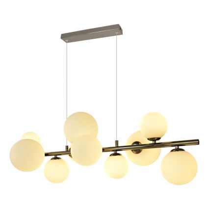 Brilagi - LED pendel MILLA 10xG9/3W/230V skinnende krom/hvid