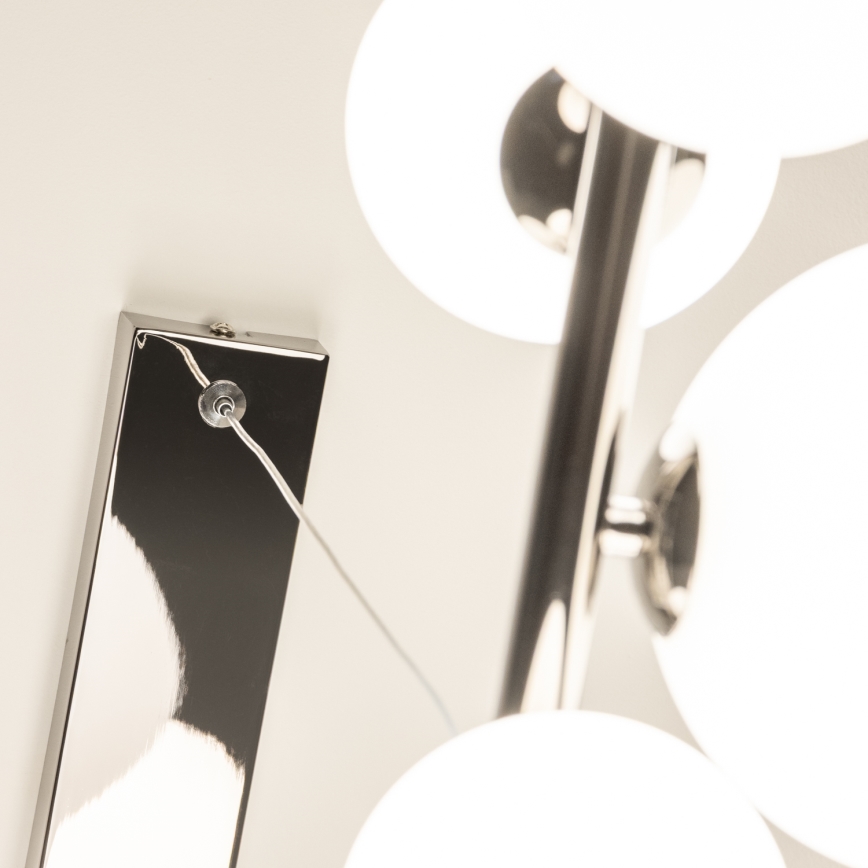 Brilagi - LED pendel MILLA 10xG9/3W/230V skinnende krom/hvid