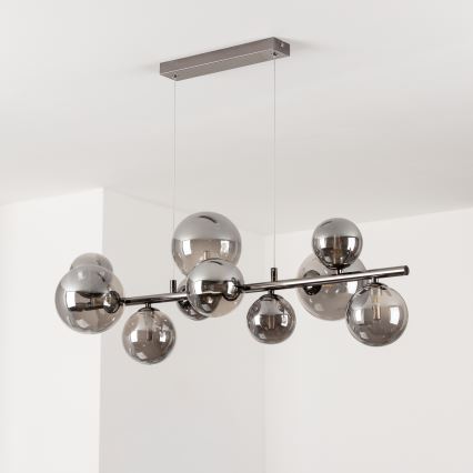Brilagi - LED pendel MILLA 10xG9/3W/230V skinnende krom/røget