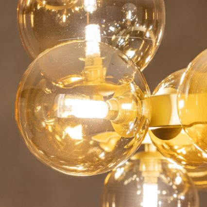 Brilagi - LED pendel MILLA 15xG9/3W/230V guldfarvet