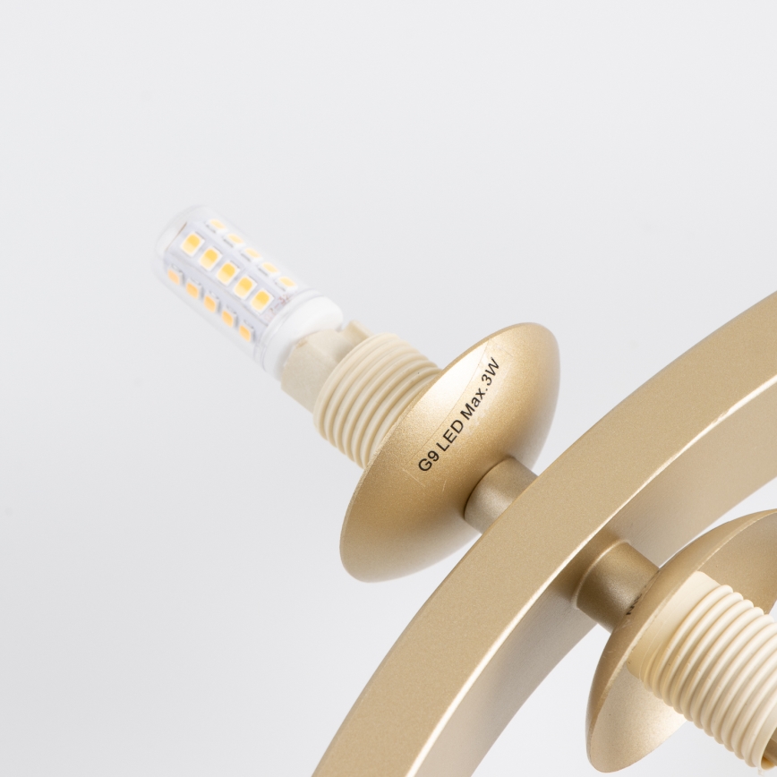 Brilagi - LED pendel MILLA 15xG9/3W/230V guldfarvet