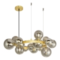 Brilagi - LED pendel MILLA 15xG9/3W/230V guldfarvet/røget